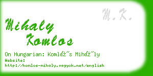 mihaly komlos business card